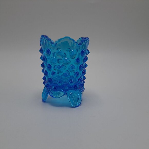 Vintage Fenton Colonial Blue Glass Toothpick Holder - Picture 2 of 6